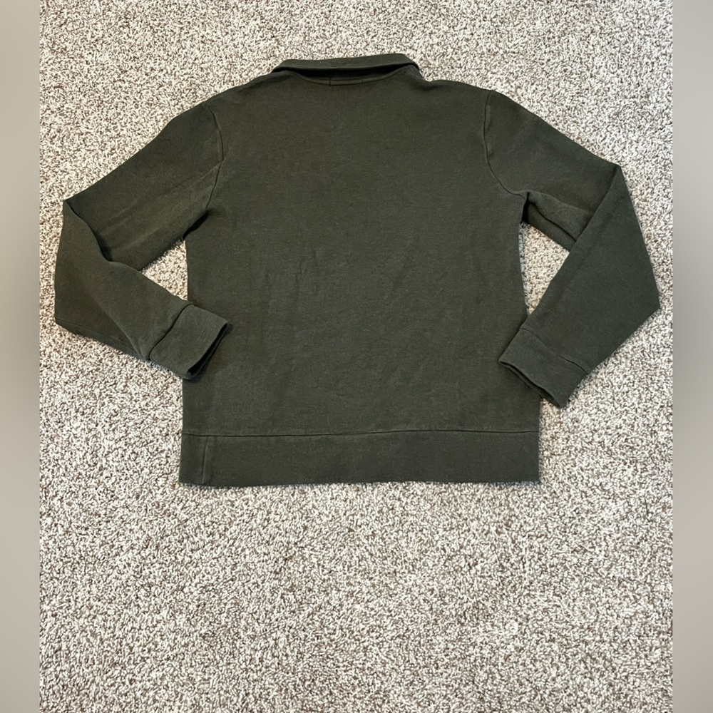Polo Ralph Lauren Olive 1/4 Zip Mock Neck Double Knit Pullover Sweater - Picture 5 of 9
